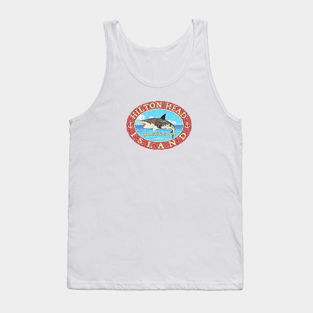 Hilton Head Island, South Carolina, Great White Shark Tank Top by jcombs